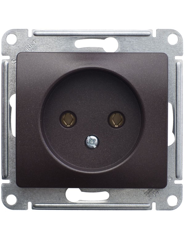 Розетка без заземл. 16А Glossa шоколад