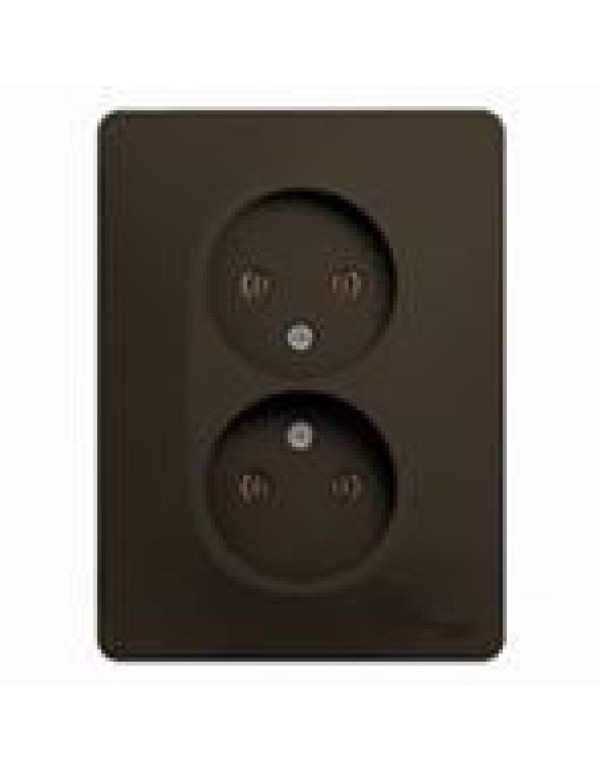 Розетка двойная без заземления 16А Glossa шоколад