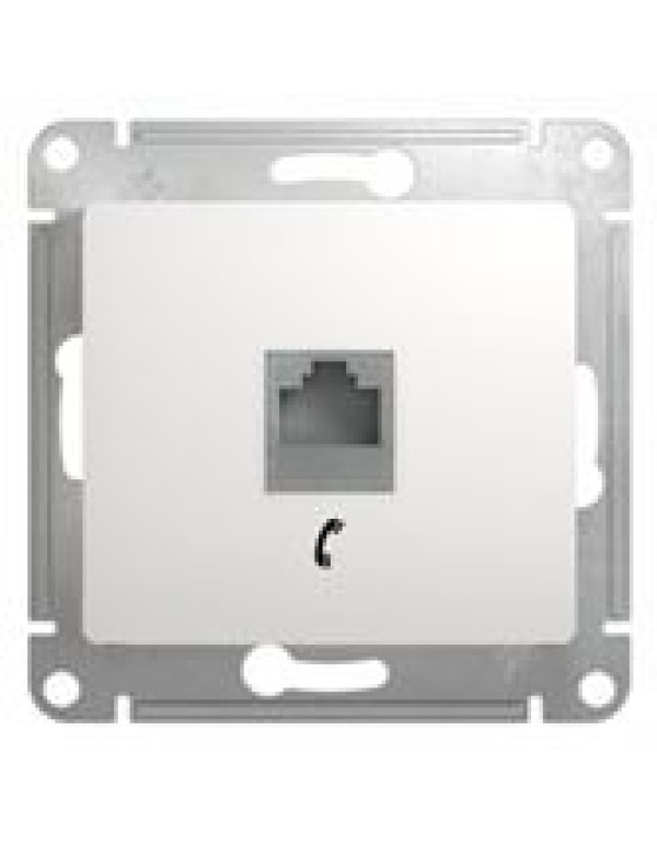 Розетка RJ11 Glossa белая