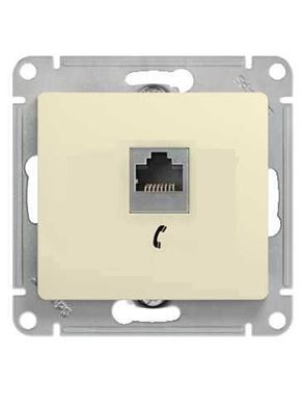 Розетка RJ11 Glossa бежевая