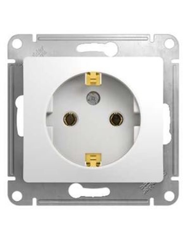 Розетка с заземл. 16А Glossa белая