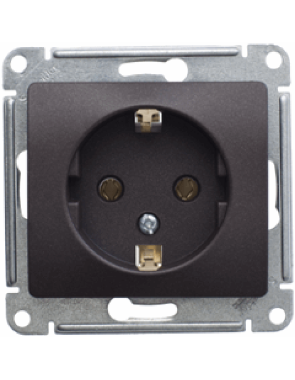 Розетка с заземл. 16А Glossa шоколад