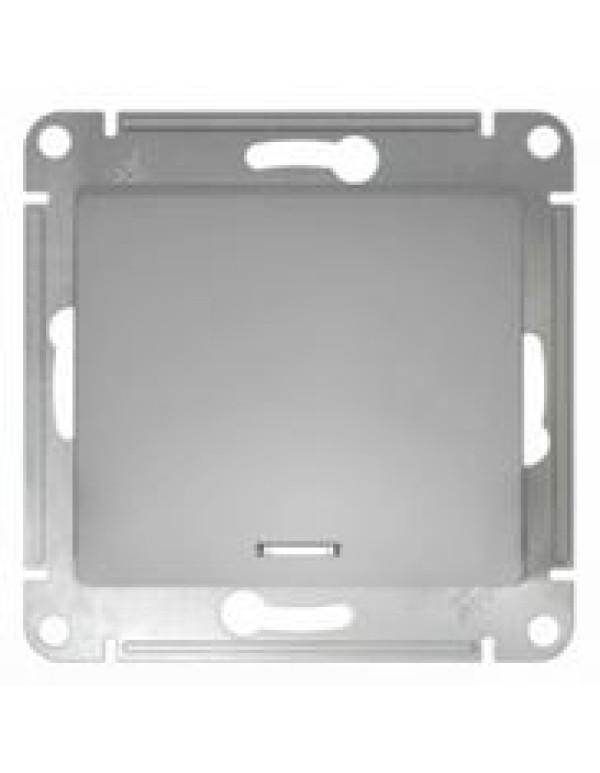 Выключатель Glossa 1кл с подсв. алюминий