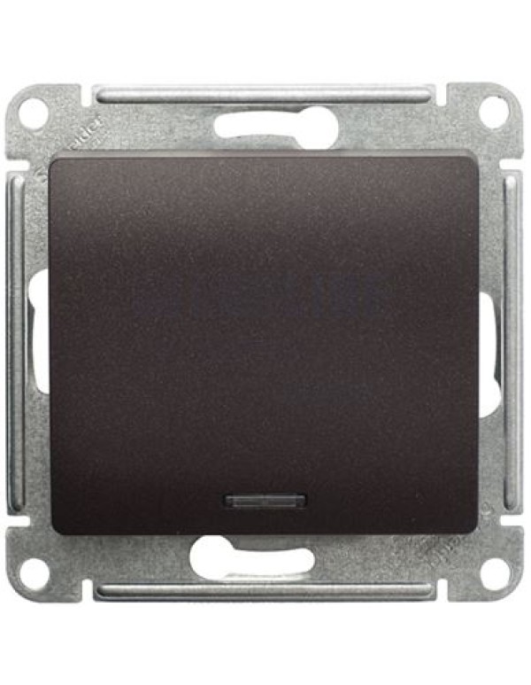 Выключатель Glossa 1кл с подсв шоколад