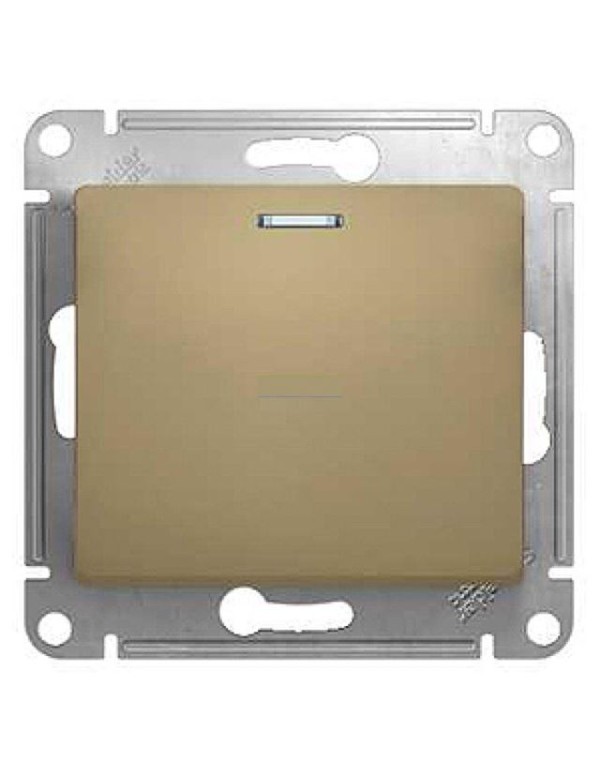 Выключатель Glossa 1кл с подсв. титан