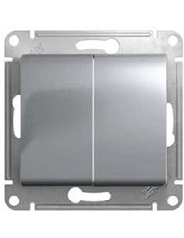 Выключатель Glossa 2кл алюминий