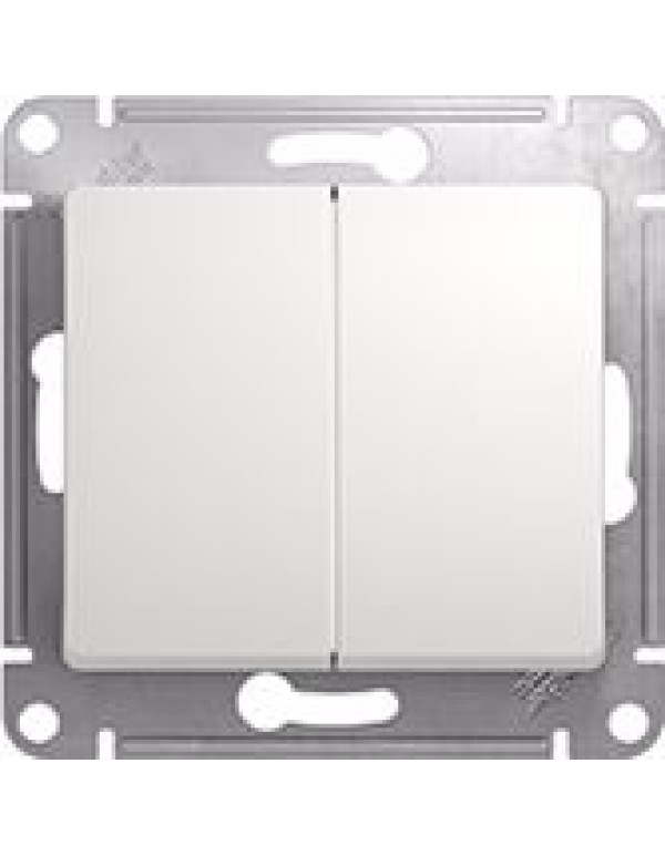 Выключатель Glossa 2кл белый