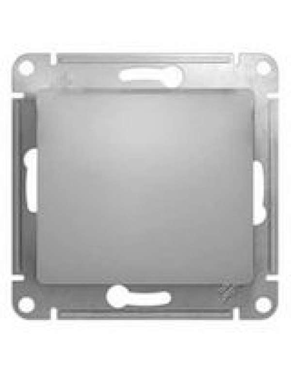 Выключатель кнопочный Glossa 1кл алюминий