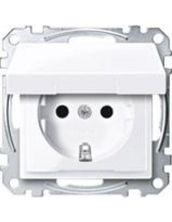 Розетка с заземлением 16А M-Trend белая IP44