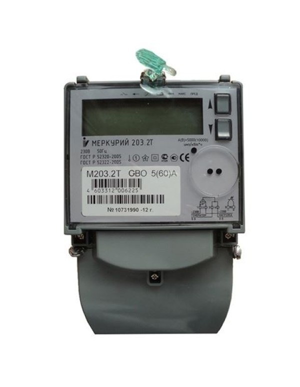 Счетчик Меркурий 203.2Т GBO 5-60А/220В (мнтар.) ЖКИ (монт. пл.)
