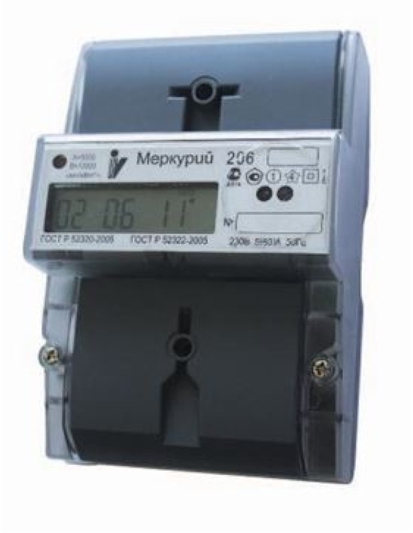 Счетчик Меркурий 206 RN 5-60А/230В (мнтар.) ЖКИ (DIN)