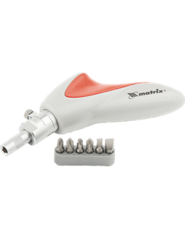 Отвертка реверс. с битами (6шт.) CrV силовая (под ключ)  Пистолет  Matrix