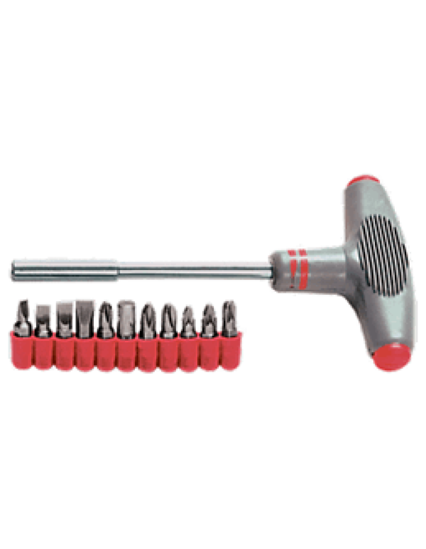 Отвертка Т-образная с битами (11шт.) CrV Matrix