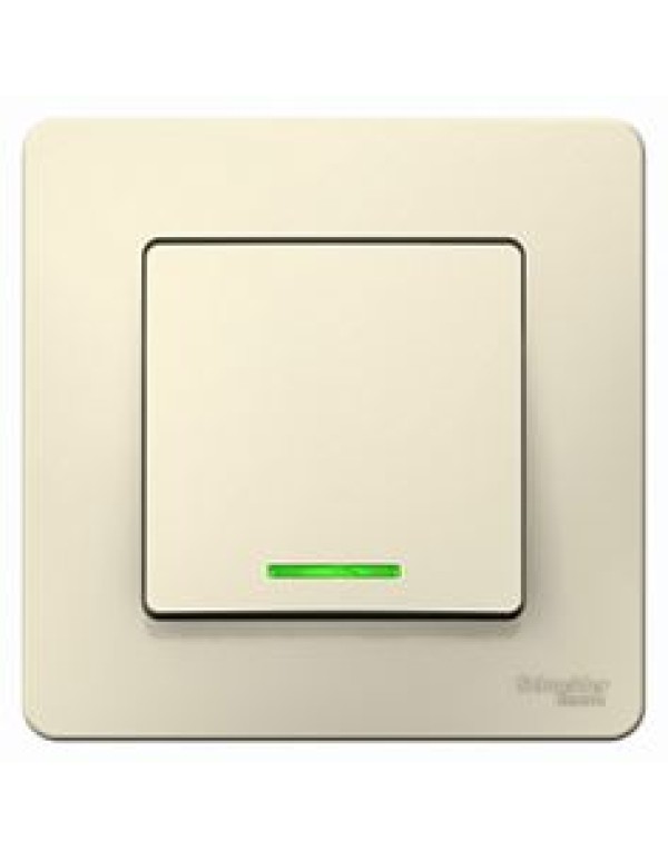 Переключатель 1-кл.с подсветкой 10А,Молочный BLANCA