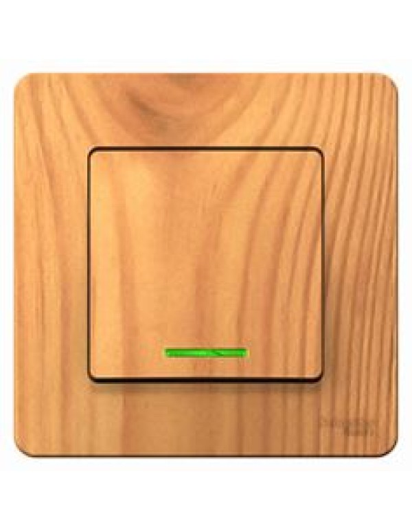 Переключатель 1-кл.с подсветкой 10А,Ясень BLANCA