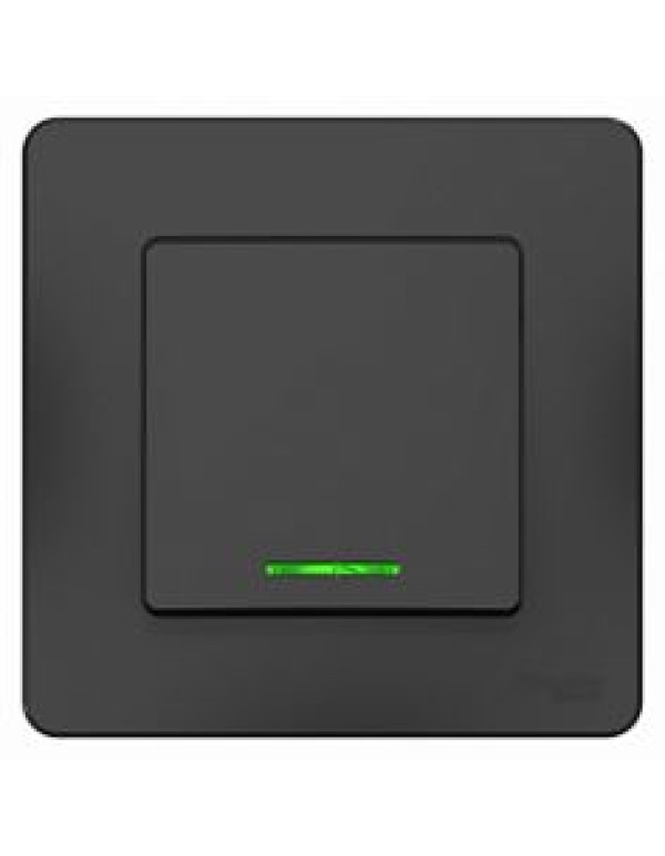 Переключатель 1-кл.с подсветкой,10А,Антрацит BLANCA