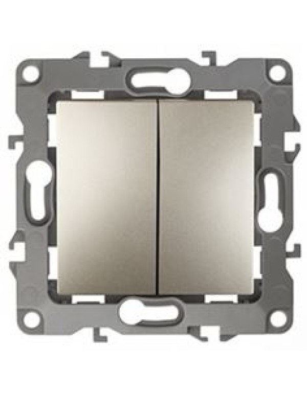 Переключатель 2 кл. 10А 250В шампань Эра12