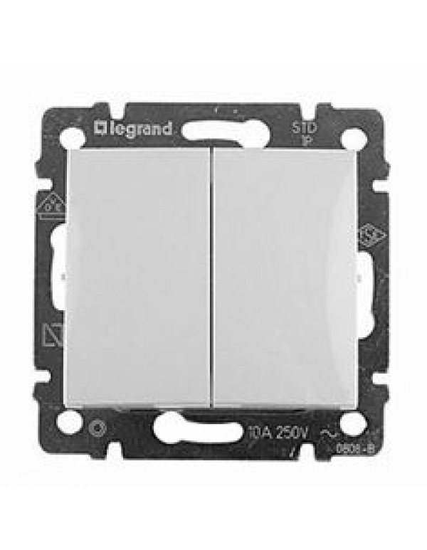 Переключатель Legrand Valena Classic 2-клавишный механизм с накладкой белый (694266)