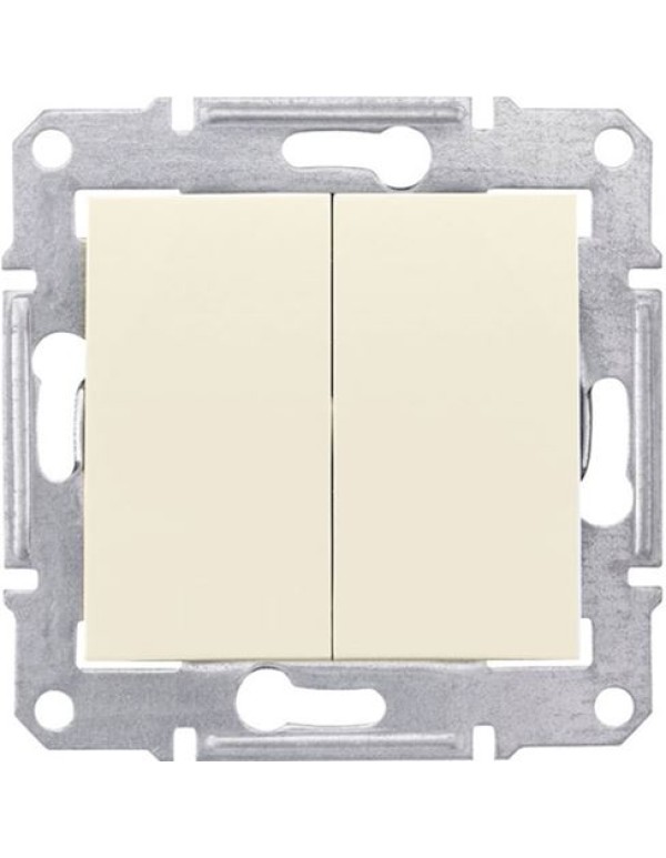 Переключатель Sedna 2кл бежевый сх.6