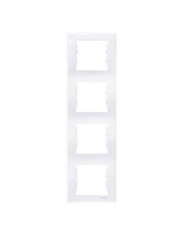 Рамка белая х4 вертик. Sedna