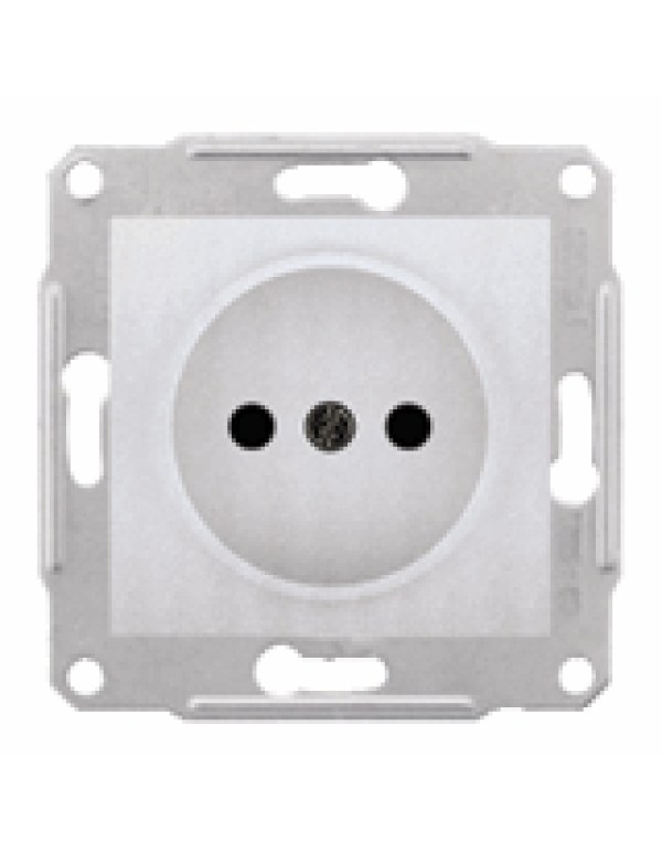 Розетка без заземл./штор. Sedna алюминий