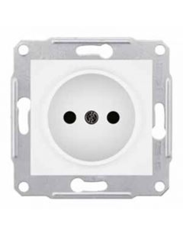 Розетка без заземл./штор. Sedna белая