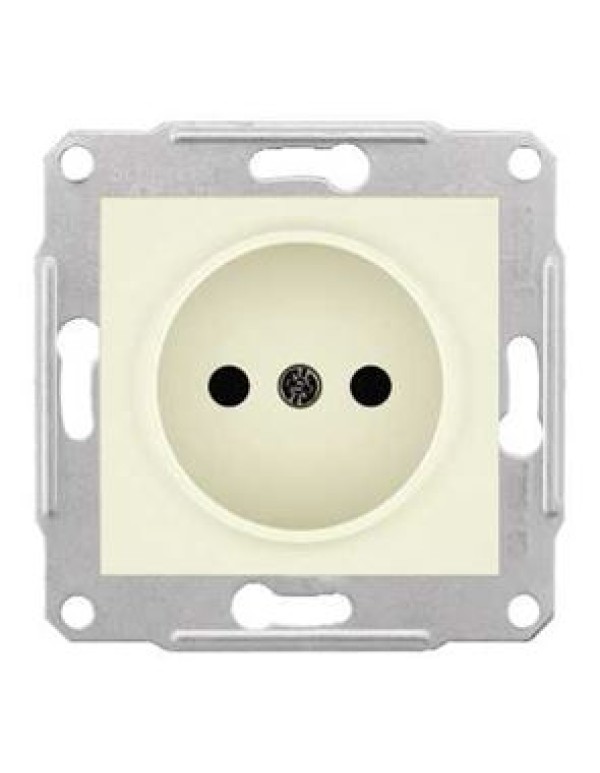 Розетка без заземл./штор. Sedna бежевая