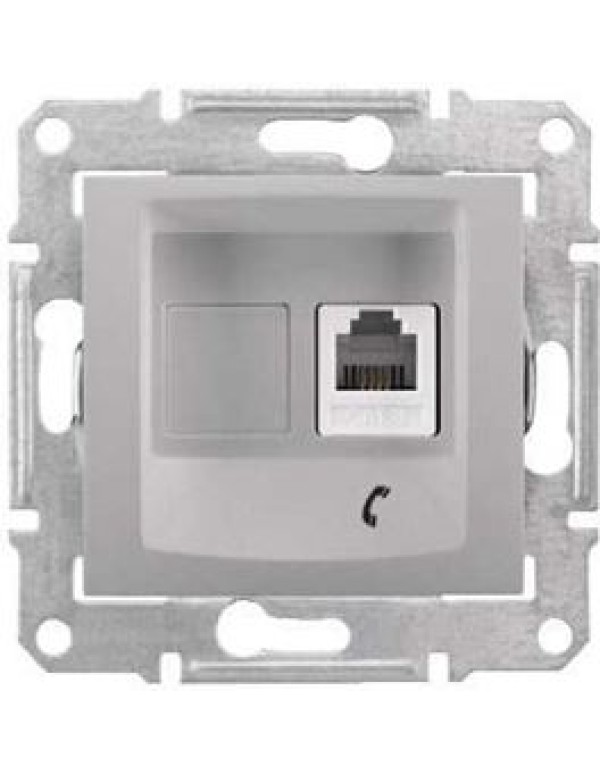 Розетка RJ11 Sedna алюминий