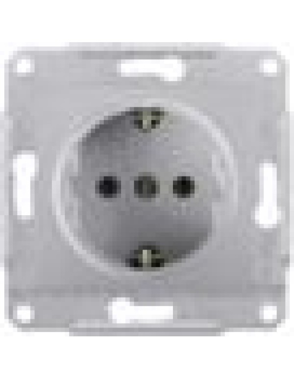 Розетка с заземл. без штор. Sedna алюминий