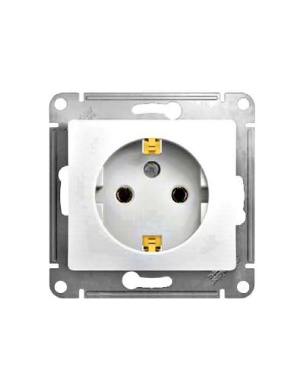 Розетка с заземл. без штор. Sedna белая