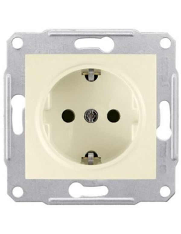 Розетка с заземл. без штор. Sedna бежевая