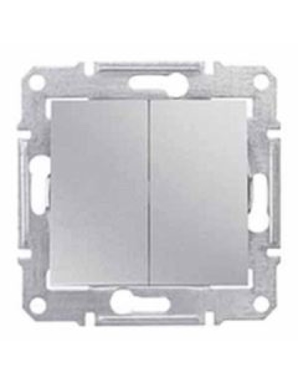 Выключатель Sedna 2кл. алюминий