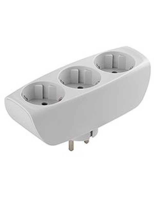 Тройник SP-3e-W 3гн, c заземл, со шторками (белый) (10/60/960) |C0045529 | ЭРА