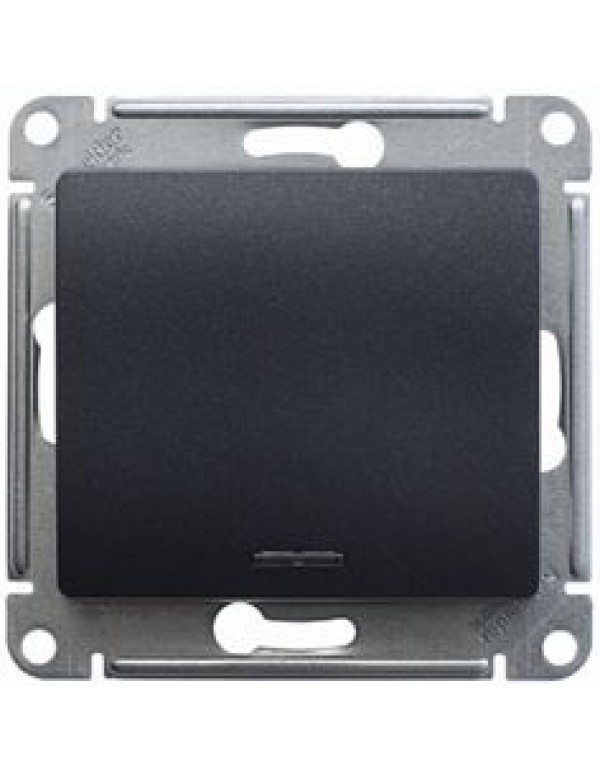 GLOSSA 1-клавишный ПЕРЕКЛЮЧАТЕЛЬ с подсв. сх.6а, 10АХ, механизам, АНТРАЦИТ