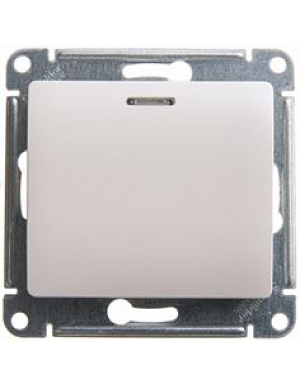 GLOSSA 1-клавишный ПЕРЕКЛЮЧАТЕЛЬ с подсв. сх.6а, 10АХ, механизам, ПЕРЛАМУТРОВЫЙ