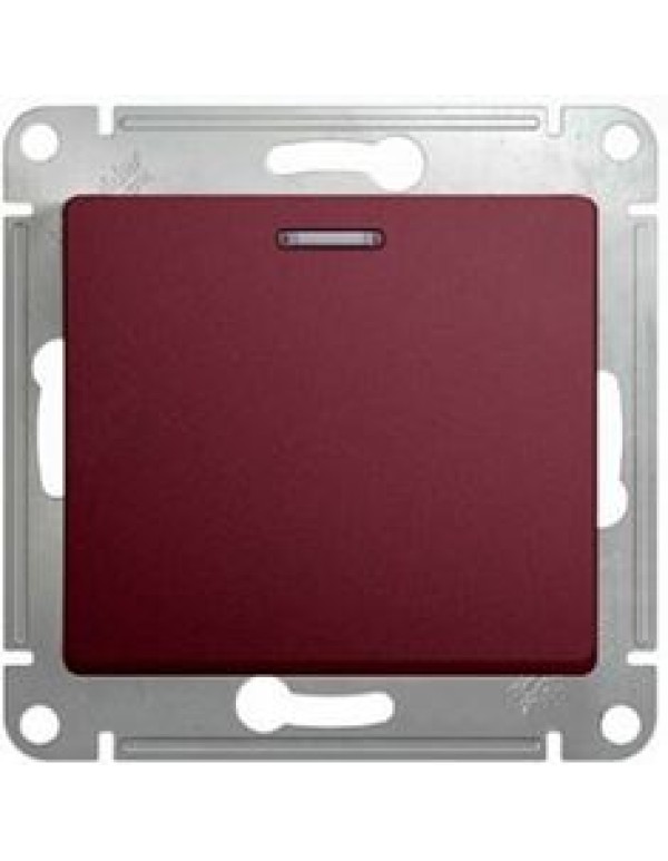 GLOSSA 1-клавишный ПЕРЕКЛЮЧАТЕЛЬ с подсветкой,сх.6а,10AX, механизм, БАКЛАЖАНОВЫЙ