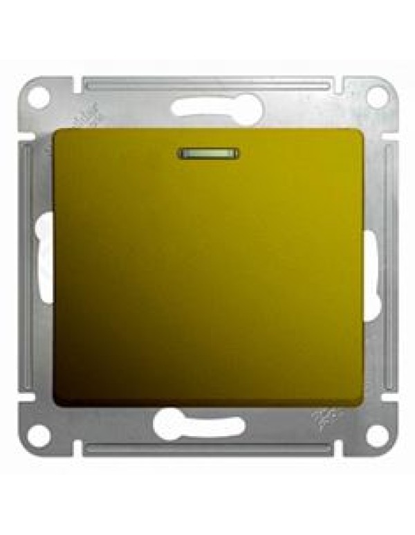 GLOSSA 1-клавишный ПЕРЕКЛЮЧАТЕЛЬ с подсветкой,сх.6а,10AX, механизм, ФИСТАШКОВЫЙ