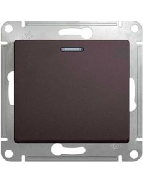 GLOSSA 1-клавишный ПЕРЕКЛЮЧАТЕЛЬ с подсветкой,сх.6а,10AX, механизм, ГРАФИТ