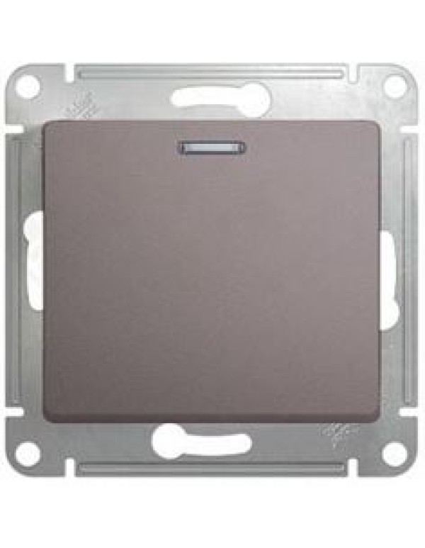 GLOSSA 1-клавишный ПЕРЕКЛЮЧАТЕЛЬ с подсветкой,сх.6а,10AX, механизм, ПЛАТИНА