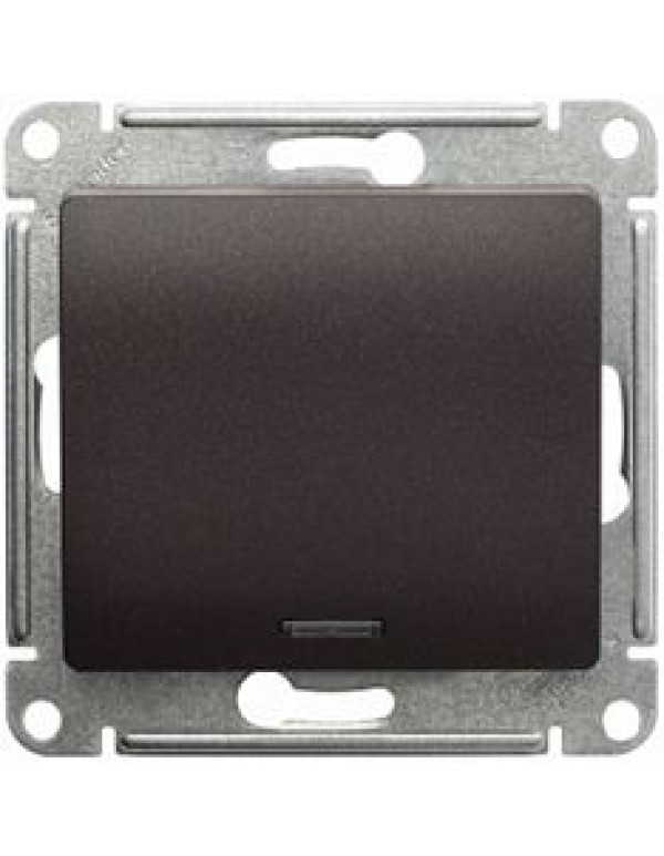 GLOSSA 1-клавишный ВЫКЛЮЧАТЕЛЬ с подсв. сх.1а, 10АХ, механизм, ШОКОЛАД