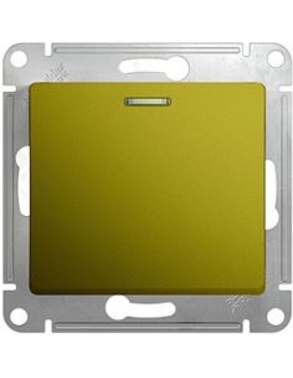 GLOSSA 1-клавишный ВЫКЛЮЧАТЕЛЬ с подсветкой,сх.1а,10AX, механизм, ФИСТАШКОВЫЙ