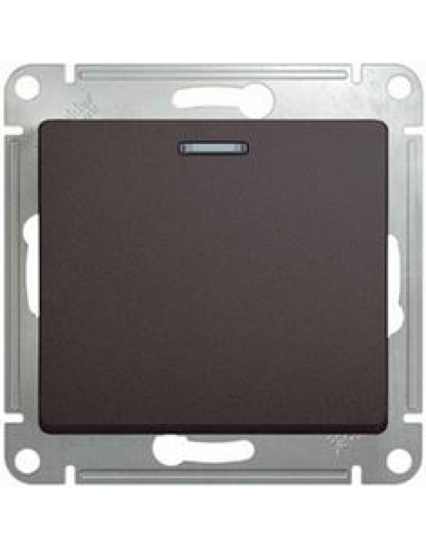 GLOSSA 1-клавишный ВЫКЛЮЧАТЕЛЬ с подсветкой,сх.1а,10AX, механизм, ГРАФИТ