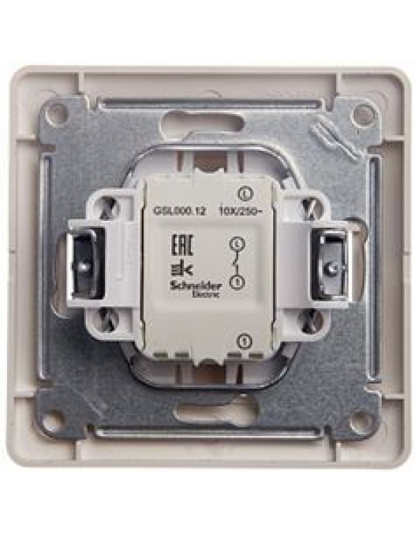 GLOSSA 1-клавишный ВЫКЛЮЧАТЕЛЬ,сх.1,10AX, в сборе, МОЛОЧНЫЙ